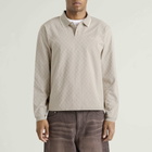 Dime Men's Jacquard Long Sleeve Polo in Beige