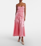 Khaite Raina ruched silk satin maxi dress