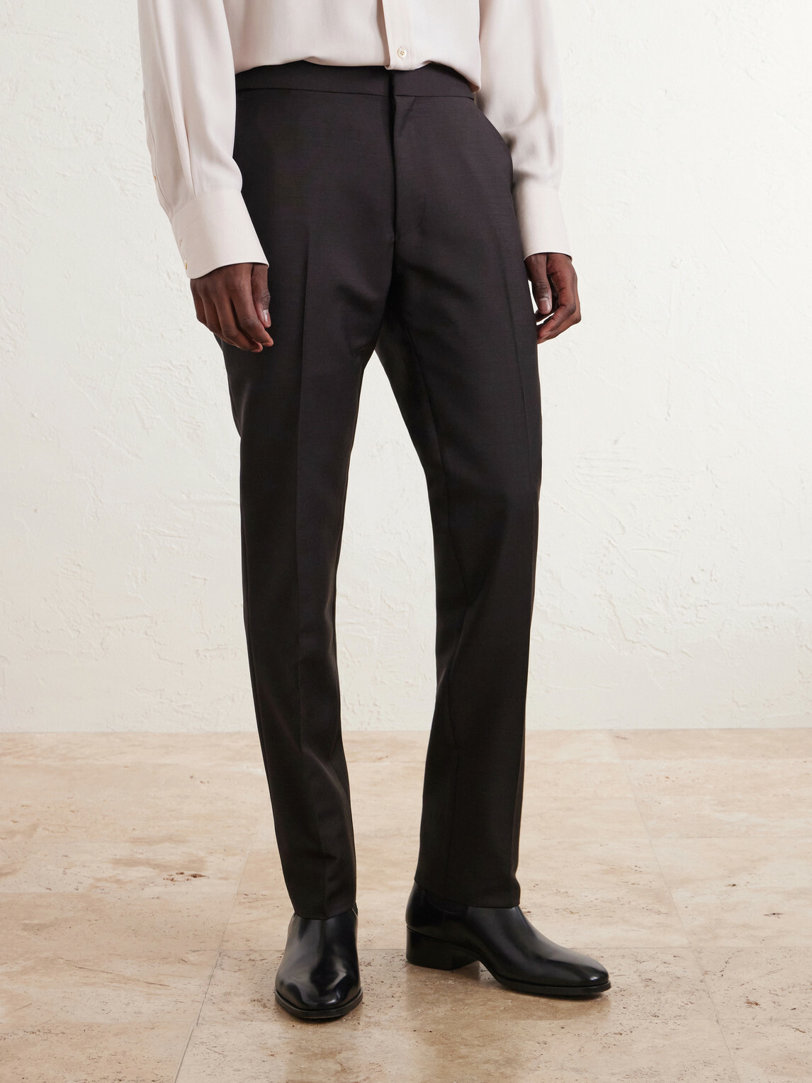 TOM FORD - O'Connor Straight-Leg Mohair and Wool-Blend Suit Trousers - Brown