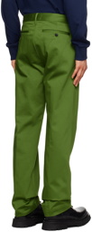 AMI Alexandre Mattiussi Green Straight-Fit Trousers