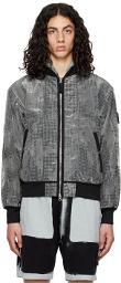 Stone Island Shadow Project Gray Garment-Dyed Bomber Jacket