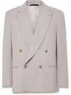 Giorgio Armani - Double-Breasted Twill Suit Jacket - Gray