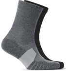 Nike Running - Two-Pack Multiplier Logo-Intarsia Dri-FIT Crew Socks - Black