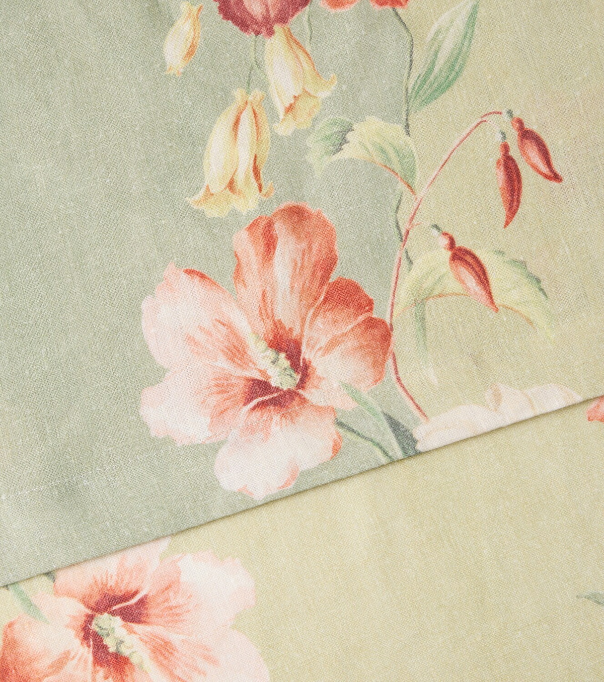 Cabana Ibiscus floral striped linen tablecloth