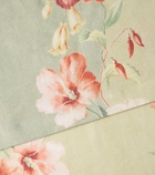Cabana Ibiscus floral striped linen tablecloth