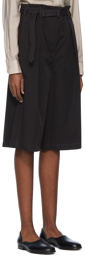 LEMAIRE Black Cotton Shorts