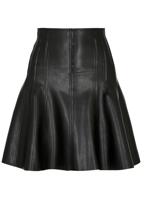 Photo: Norma Kamali Grace Faux Leather Mini Shirt Black