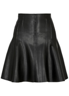 Norma Kamali Grace Faux Leather Mini Shirt Black