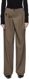 Peter Do Brown Wrap Trousers