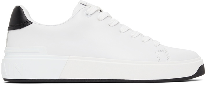 Photo: Balmain White & Black Leather B-Court Sneakers