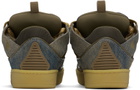 Lanvin SSENSE Exclusive Blue & Brown Curb Denim Sneakers
