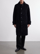 Blue Blue Japan - Balmacaan Flocked Wool-Blend Loop-Yarn Coat - Blue