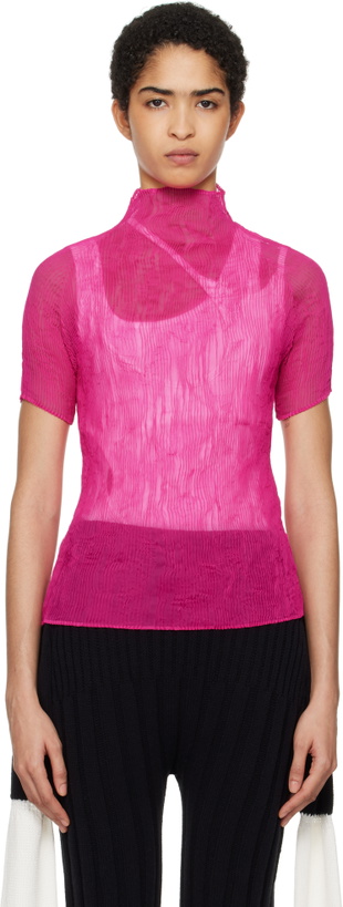 Photo: ISSEY MIYAKE Pink Chiffon Twist 3 T-shirt