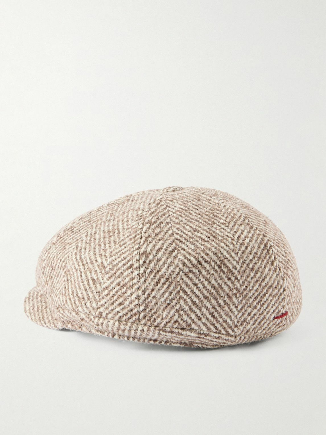 Brunello Cucinelli - Herringbone Knitted Flat Cap - Neutrals