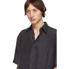 Fendi Navy Silk FF Shirt