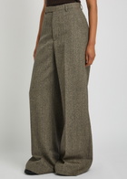 Rick Owens Pantaloni Wide-leg Wool Trousers Black Other
