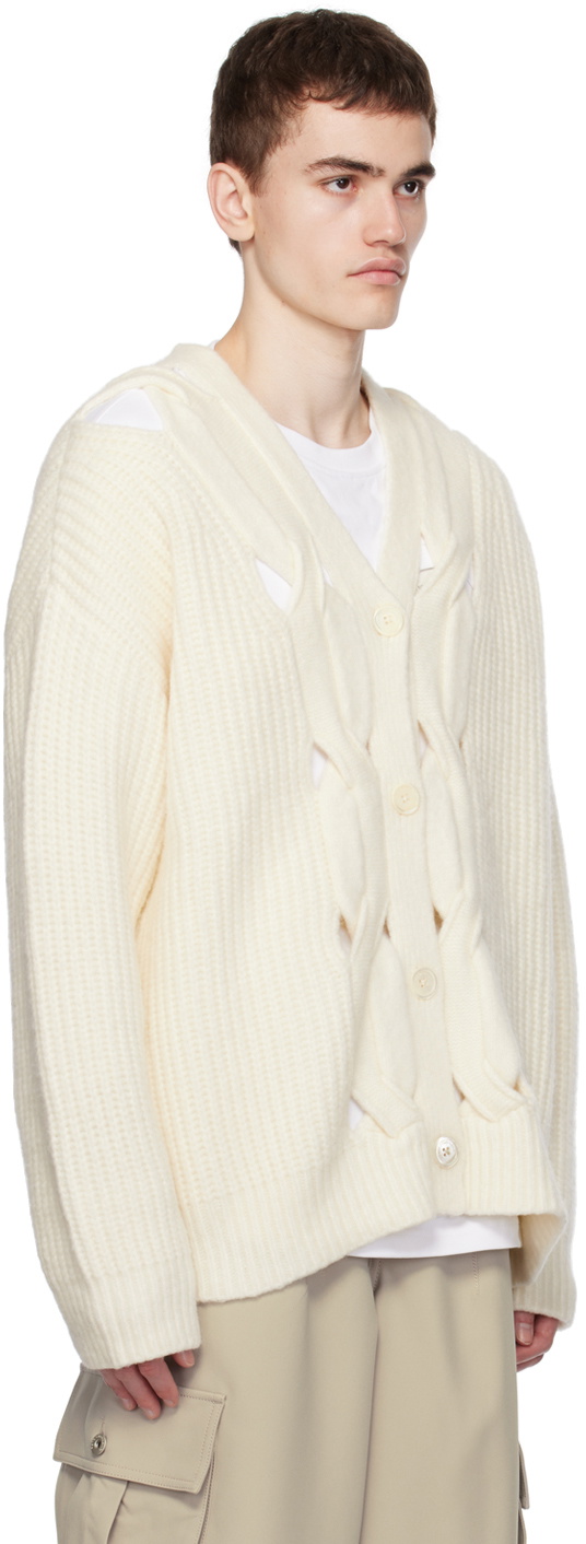 Feng Chen Wang Off-White Rib Cardigan