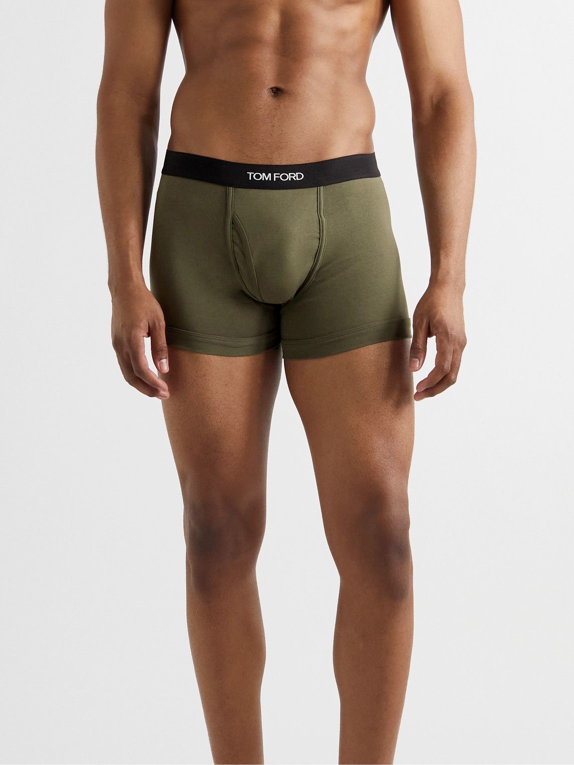 Tom Ford Stretch Cotton Jersey Boxer Briefs Green Tom Ford