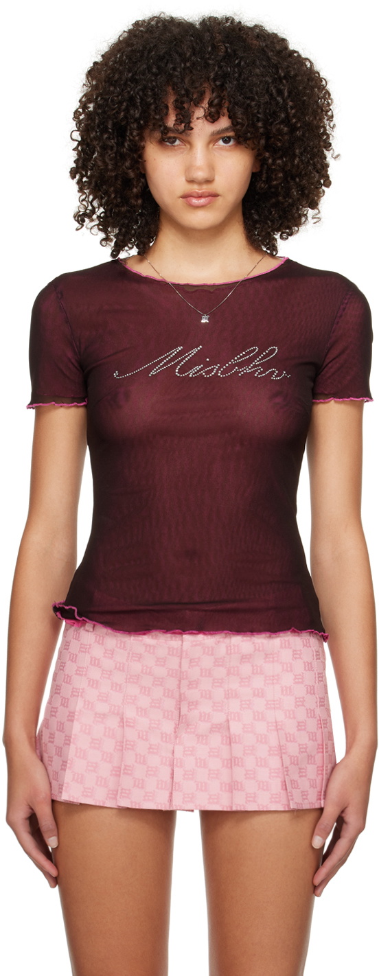 MISBHV Burgundy Crystal-Cut T-Shirt MISBHV