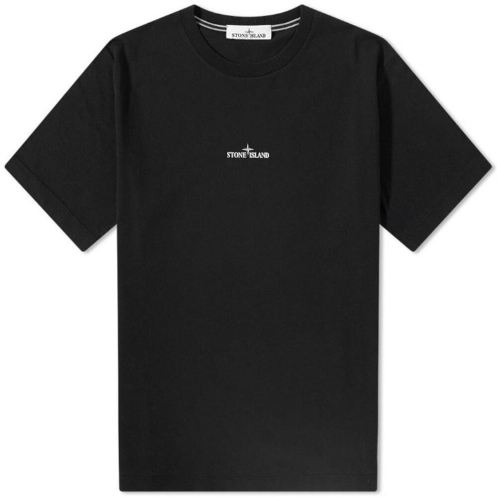 Photo: Stone Island Men's Xilografia Back Print T-Shirt in Black