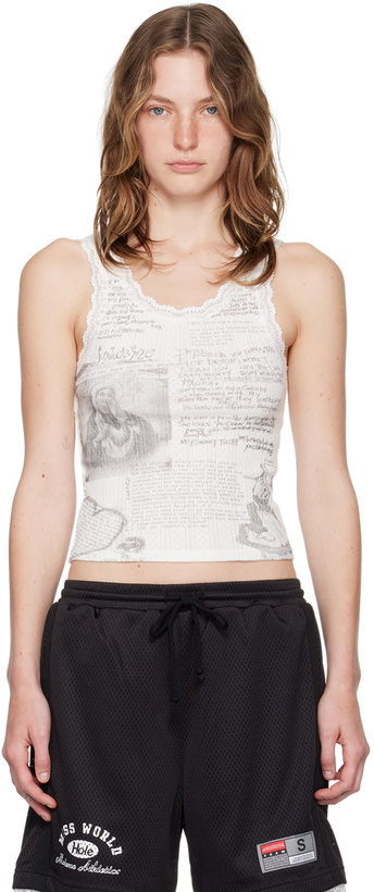 Photo: MadeMe White Lace Trim Tank Top