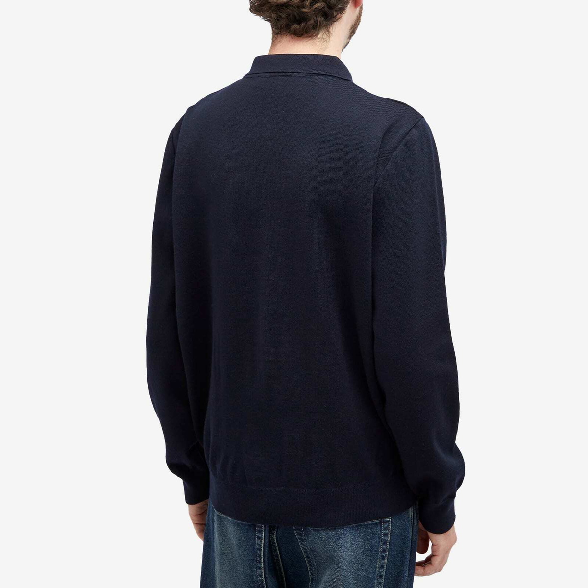 By Parra Men's Flower Blob Knitted Polo Shirt in Midnight Blue