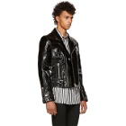 Balmain Black Varnished Leather Jacket