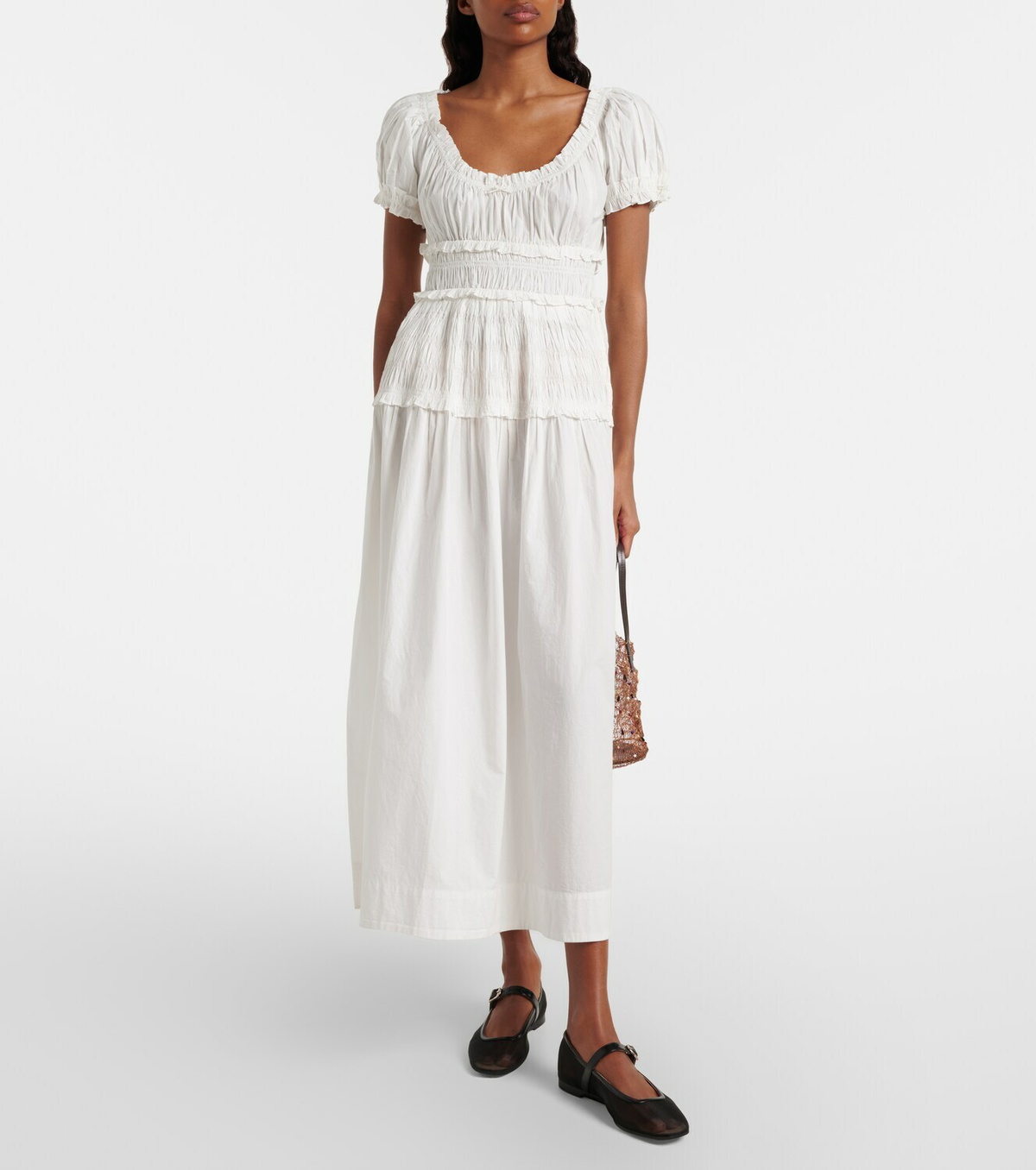 Dôen Leanne cotton poplin midi dress