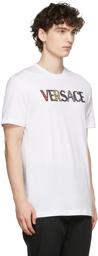 Versace White Cut Out Monogram Logo T-Shirt