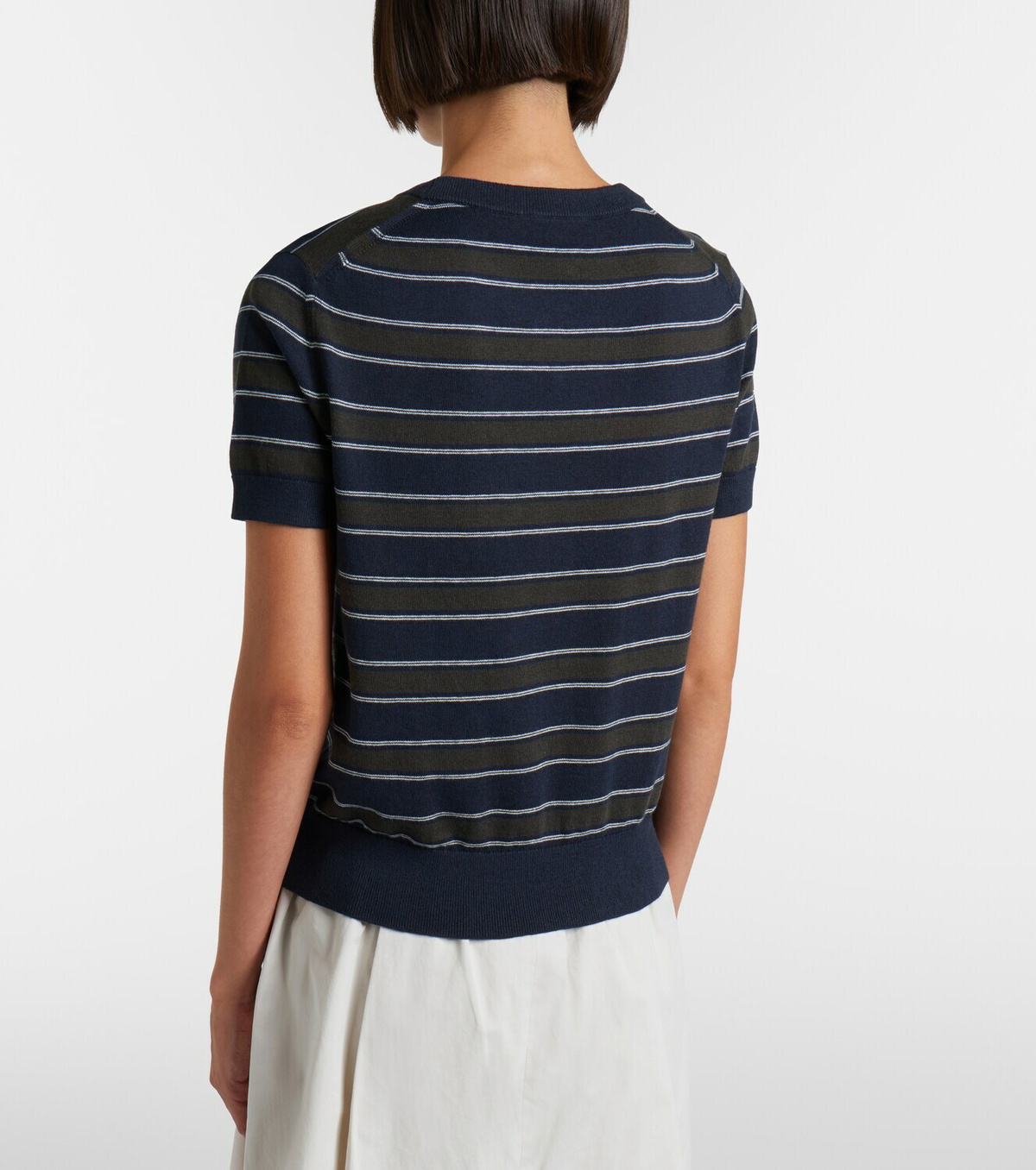 Vince Striped cotton and cashmere sweater
