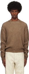 GUESS USA Brown Vintage Washed Crewneck Sweater