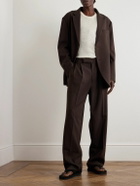The Frankie Shop - Beo Wide-Leg Pleated Woven Suit Trousers - Brown