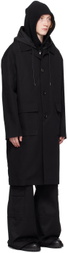 Juun.J Black Detachable Hood Coat