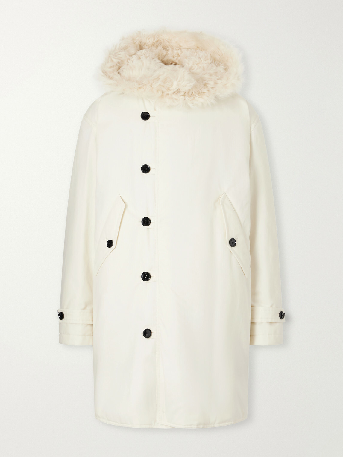 TOTEME - Hooded Shearling-Lined Cotton-Ripstop Parka - Neutrals