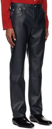 Séfr Navy Sako Faux-Leather Trousers