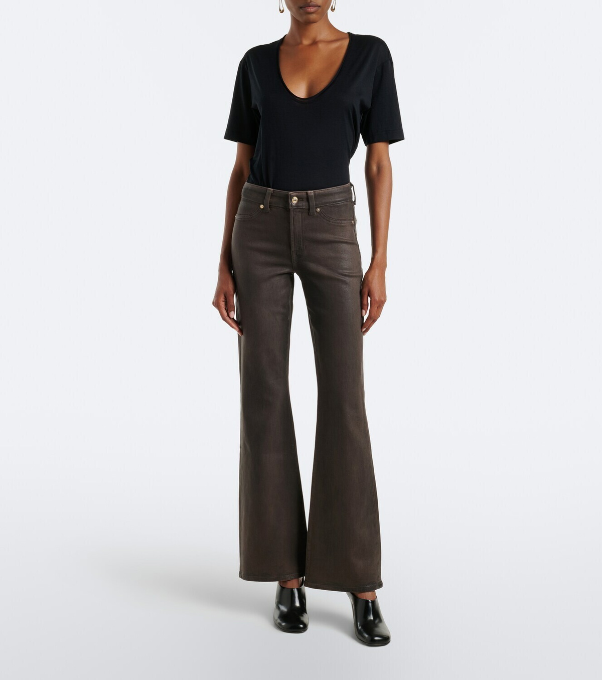 7 For All Mankind The Leggy bootcut coated jeans