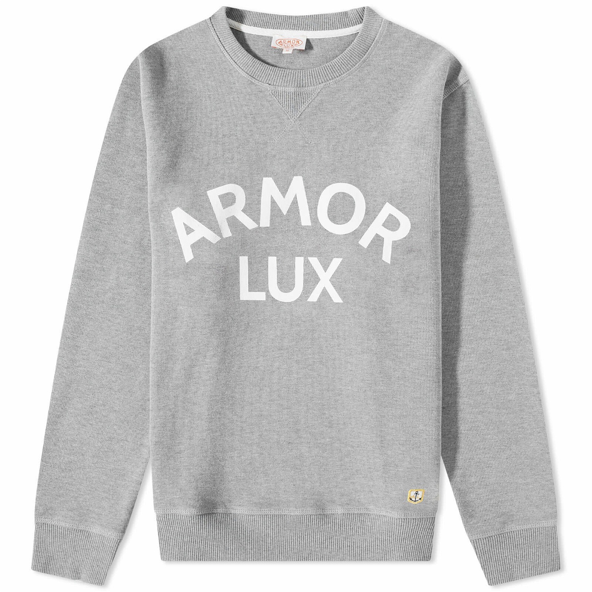 Photo: Armor-Lux Men's Organic Logo Crew Sweat in Misty Grey