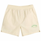 Calvin Klein Men's Heritage Crest Cotton Poplin Sleep Short in Slim Stripe Chalk
