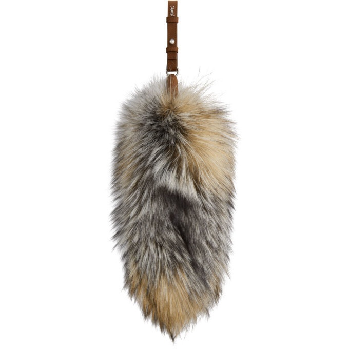 Photo: Saint Laurent Brown Fox Fur Keychain