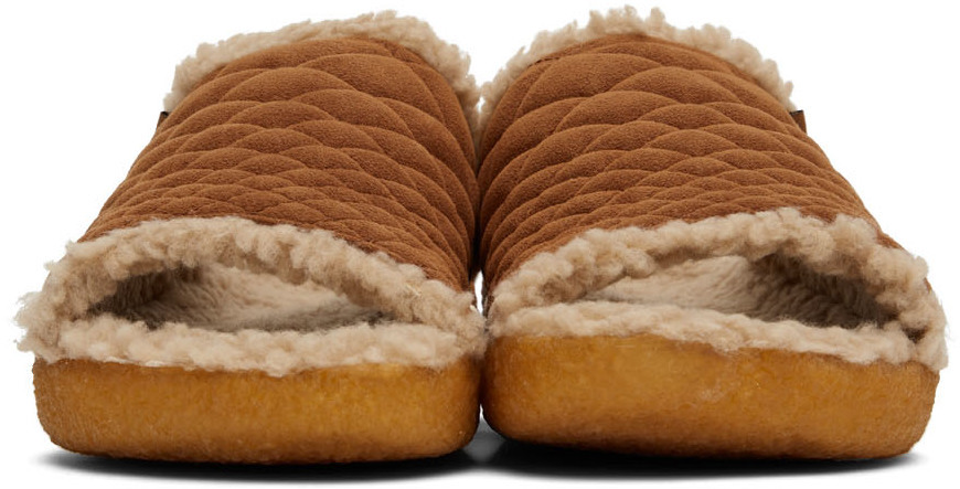 Malibu Sandals Brown Vegan Suede Zuma Slides