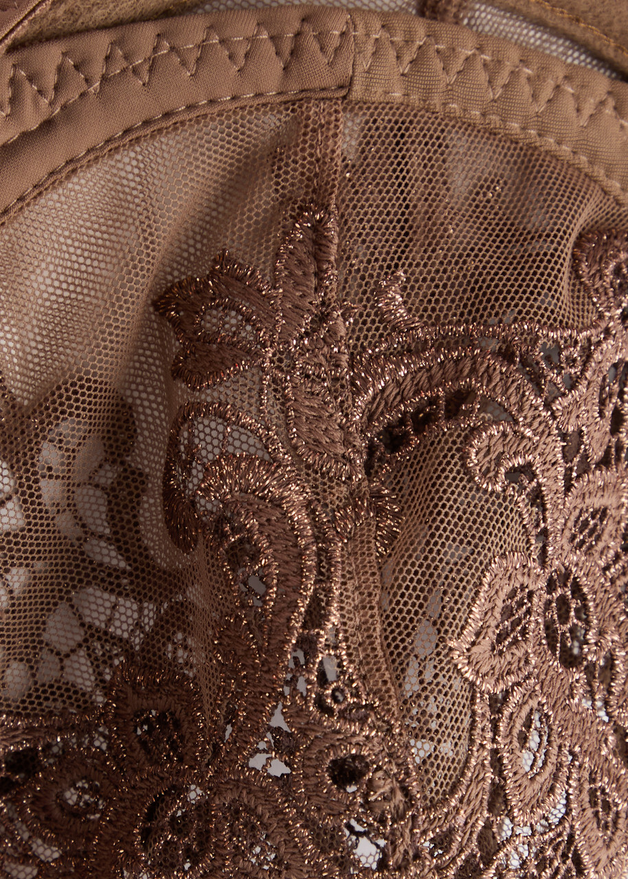Simone PÉRÈLE Saga Guipure Lace Underwired bra Brown