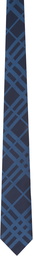 Burberry Navy Silk Check Classic Cut Tie