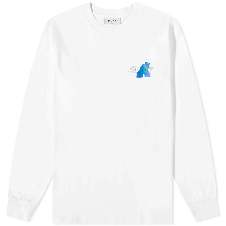 Photo: Olaf Hussein Men's Long Sleeve Map T-Shirt in Optical White