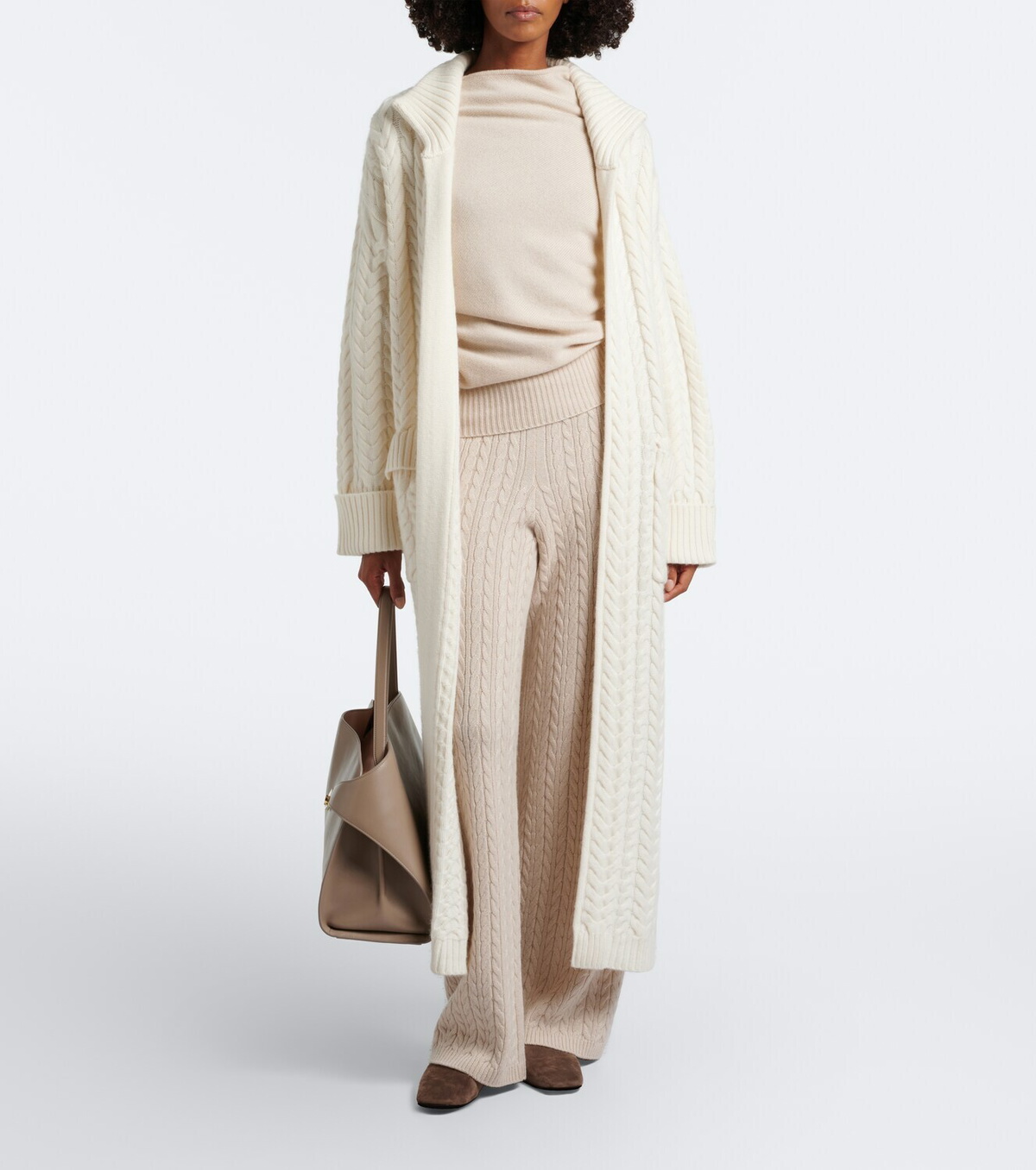Arch4 Bond Street cable-knit cashmere long cardigan