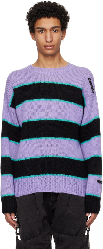 Photo: 99%IS- Purple & Black 'N' Stripe Sweater