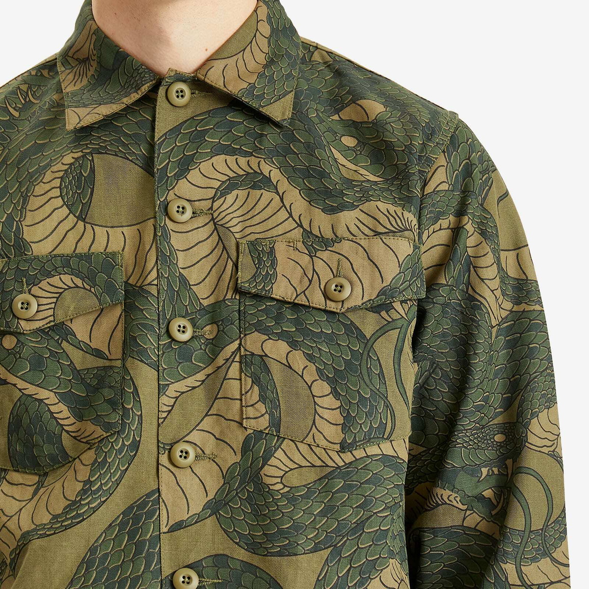 Maharishi Men's Snakeskin Utility Overshirt in Woodland