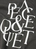 Museum Of Peace & Quiet - Serif Logo-Print Cotton-Jersey T-Shirt - Gray