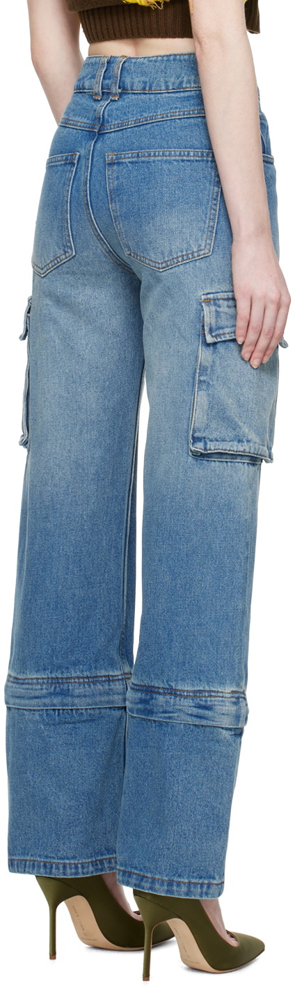 WYNN HAMLYN Blue Cargo Jeans Wynn Hamlyn