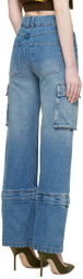 WYNN HAMLYN Blue Cargo Jeans