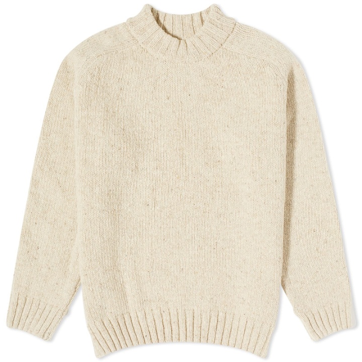 Photo: Universal Works Men's Vincent Turtle Neck Knit in Stone